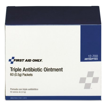 First Aid Only Triple Antibiotic Ointment, 0.5 g Packet, 60/Box 12-700